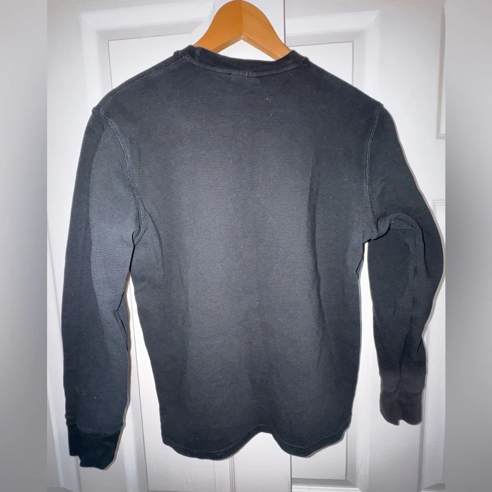 Polo Ralph Lauren Waffle Knit Sleepwear Thermal Top Black Red Logo Size M - Picture 4 of 4